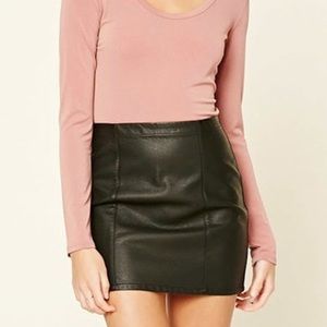 BNWT Forever 21 Faux Leather Black Mini Skirt